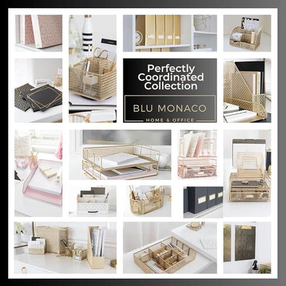 BLU MONACO Set of 6 Aqua Magazine File Holders | Foldable Magazine Storage Boxes - Image 6