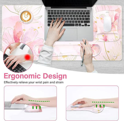 MOSISO Desk Mat Keyboard Mouse Pad Set, Large Gaming Mouse Pad&Keyboard Wrist - Image 2