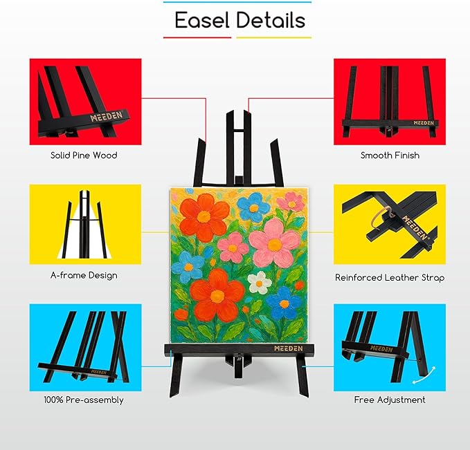 MEEDEN Mini Tabletop Easel Stand: 12" x 12 Pack Pine Wood Table Top Display - Image 3