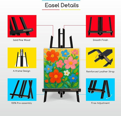 MEEDEN Mini Tabletop Easel Stand: 12" x 12 Pack Pine Wood Table Top Display - Image 3