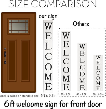 Tall White Welcome Sign - 6ft Rustic Farmhouse Decor - Image 3