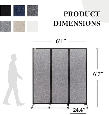 Upgrade Version Room Partition and Divider, Freestanding Rolling Dividers - Image 2