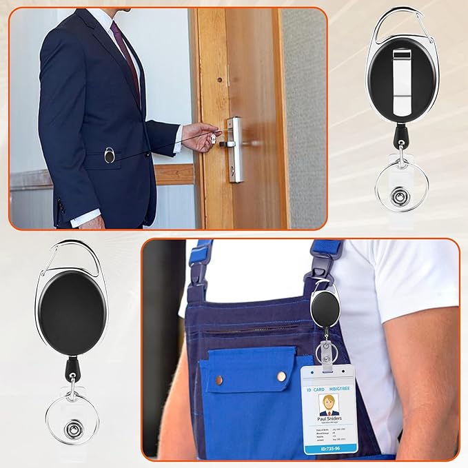 10 Pack ID Badge Holder, Badge Holder Retractable Clip - Image 7