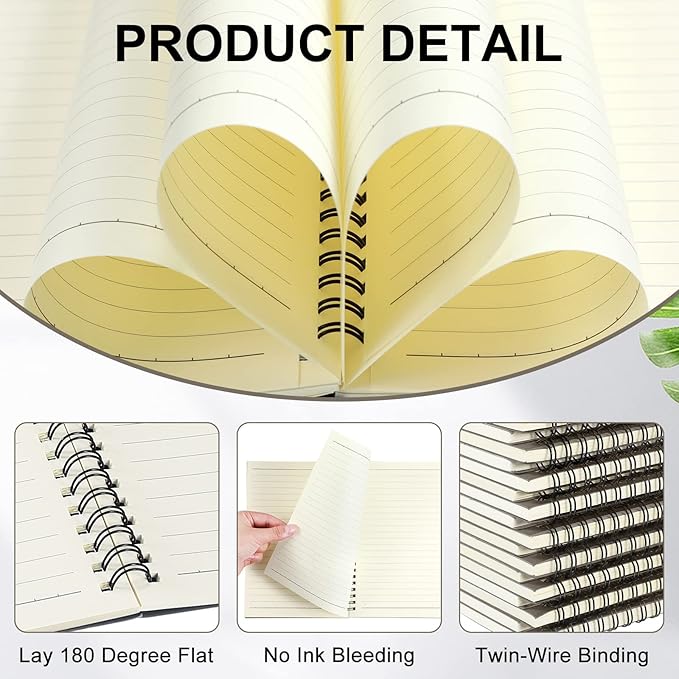 Yahenda 36 Pcs Spiral Notebook Bulk A5 Journal Lined 8.3'' x 5.5'' Writing - Image 4