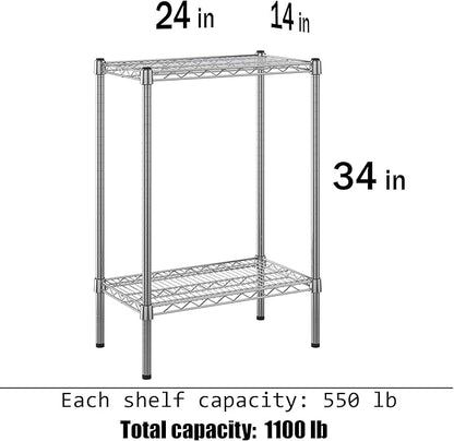 Regal Altair 14" Deep x 24" Wide x 34" Height Wire Shelving Kit | 2-Tier | NSF - Image 3