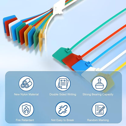 6 in Cable Tags Zip Tie Labels, Nylon Cable Ties - Image 2