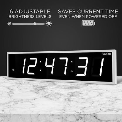 Ivation Huge Oversized 72" Large Digital LED Clock | Big Digital Clock - Image 4