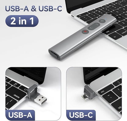 Wireless Presentation Clicker PowerPoint Remote: USB C A Presenter PPT Power - Image 3