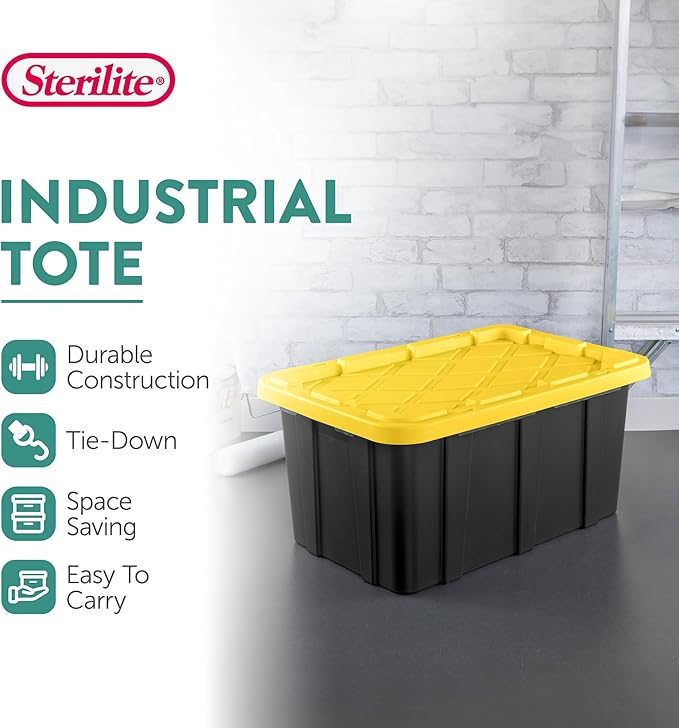 Sterilite 12-Pack Industrial Tote, Plastic Storage Container Bins - Image 2