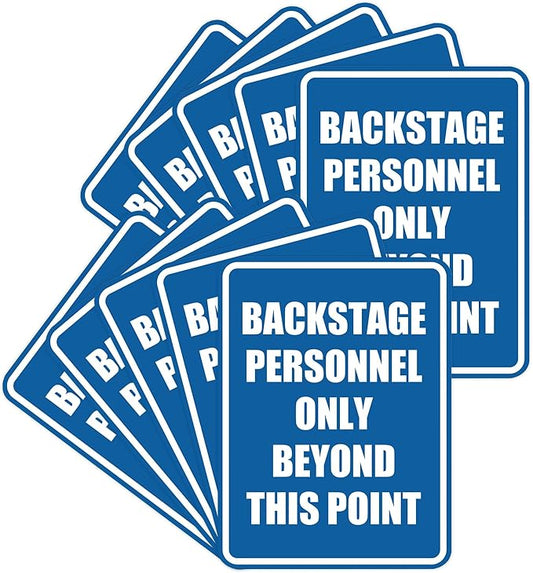 Portrait Round Backstage Personnel Only Beyond This Point Door or Wall Sign by SignsByLITA
