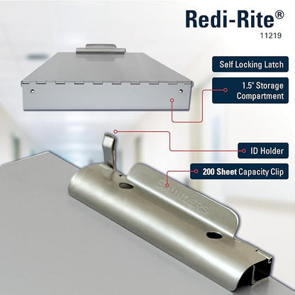 Saunders Metal Clipboard with Storage, Legal Size Paper Organizer, Steel Clip - Image 3