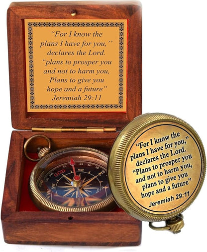 For I Know The Plans I Have For You, Jeremiah 29:11, Solid Brass Directional by TADIZAYN