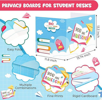 24 Pcs Privacy Boards for Student Desks Bright Colored Classroom Desk Divider - Image 2