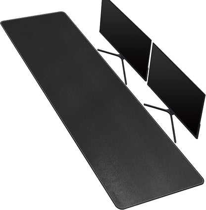 CENNBIE Leather Desk Mat Large, 66.9" x 16" Desk Pad Blotter Protector by CENNBIE