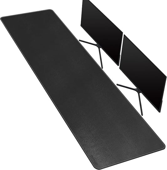 CENNBIE Leather Desk Mat Large, 66.9" x 16" Desk Pad Blotter Protector by CENNBIE
