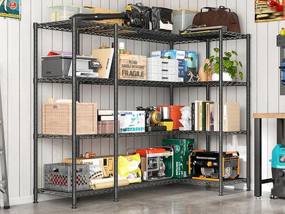 REIBII 78.4" W Storage Shelves Load 1500LBS, Metal Shelving 4-Tier Wire - Image 9
