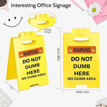 Smilelife Funny Office Cubicle Decor No Dumb Area Desk Sign Team Office Gag - Image 2