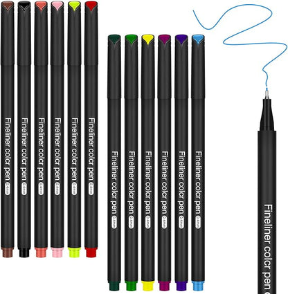 huesamhi Colored Pens for Journaling, Planning Bullet Journals Fineliner Felt by Unknown