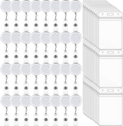 100 Pack Retractable Badge Reel Clips by Beieverluck