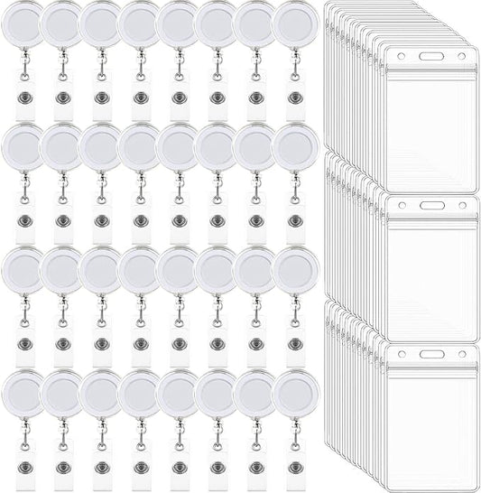 100 Pack Retractable Badge Reel Clips by Beieverluck