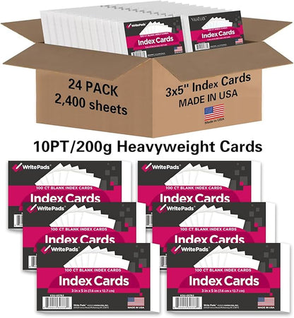KAISA Blank Index Card 3"x5" Index Cards Flashcards, Heavy Weight Paper Made in - Image 2