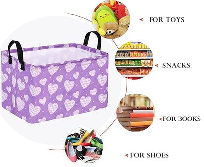 FUULOXE Rectangular Valentines Basket Storage Bin - Image 7