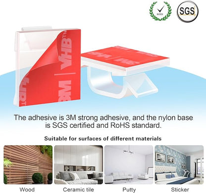 120PCS XHF Adhesive Cable Wire Clips Clear, Outdoor Christmas Light Clips - Image 3