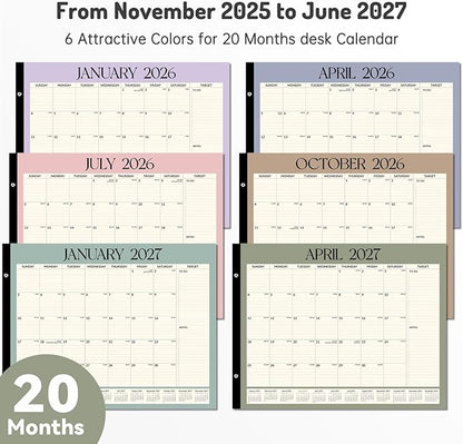 Forvencer 22" x 17" Large Desk Calendar 2026, 20 Months Calendar Runs from - Image 3