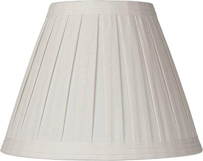 Creme Linen Large Box Pleat Lamp Shade 7" Top x 14" Bottom x 11" High by Springcrest