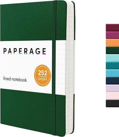 PAPERAGE Lined Journal Notebook, 252 Pages, Medium 5.6 in x 8 in by PAPERAGE