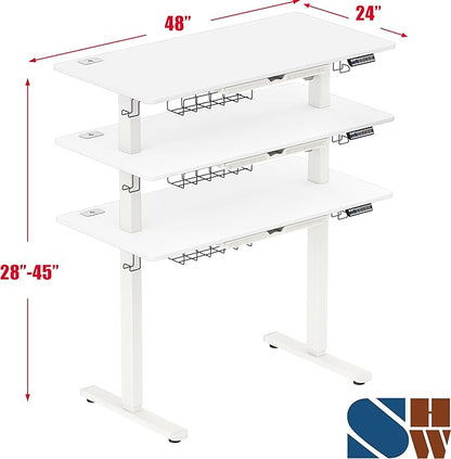 SHW 48-Inch Electric Height Adjustable Standing Desk - Image 3