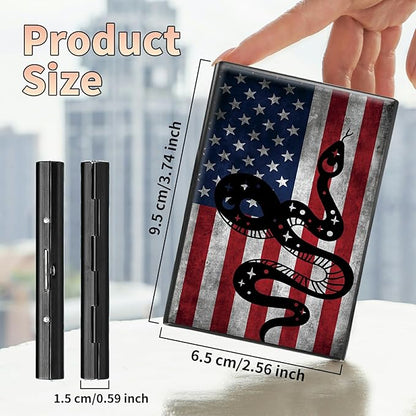 BWEGRHE Slim Credit Card Holder, Snake Flag RFID Blocking Metal Wallet - Image 2