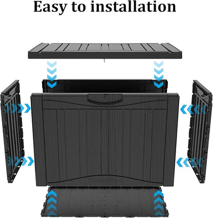 Yardgrace 50 Gallon Lockable Resin Outdoor Storage Box, Waterproof & Weather - Image 3