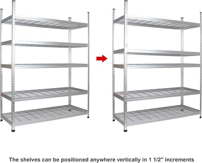 Amazon Basics 5 Shelf, High-Grade Aluminum, Adjustable, Shelving Unit - Image 6