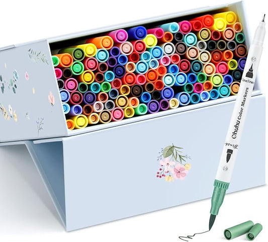 Ohuhu Markers for Adult Coloring Books No Bleeding 120 Colors Coloring Markers by Ohuhu