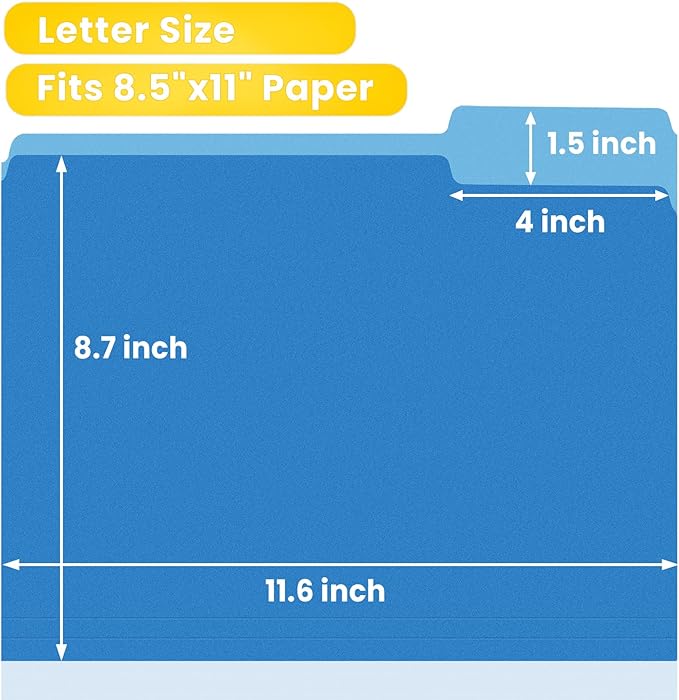 SUNEE File Folders, 120 Pack Manilla Folders 8.5 x 11, Colored File Folders - Image 2