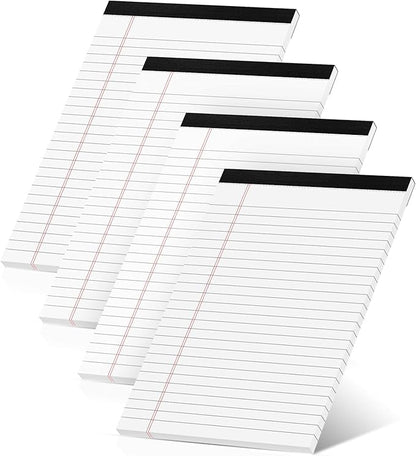 Roneky Legal Pads 5x8 Inch, 4 Pack, Narrow Ruled, 5x8 White Legal Pad, Mini by NotePads