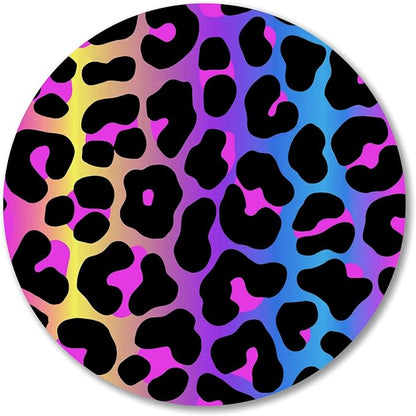 IMAYONDIA Cheetah Animal Print Gaming Mouse Pad, Colorful Leopard Round Mouse by IMAYONDIA