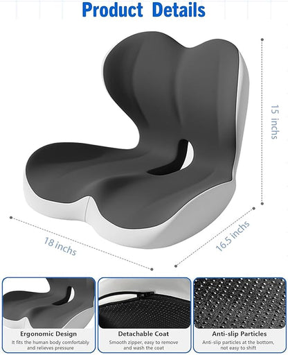 Mogdeker L-Shaped Seat Cushion for Long Sitting, Memory Foam Ergonomic Back - Image 3