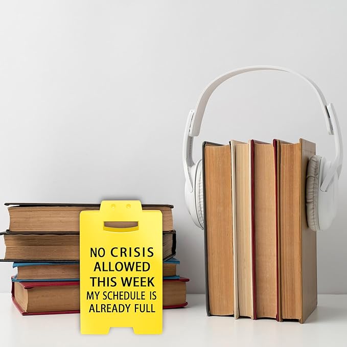 Smilelife Funny Office Cubicle Decor No Crisis Allowed This Week Desk Sign Team - Image 6