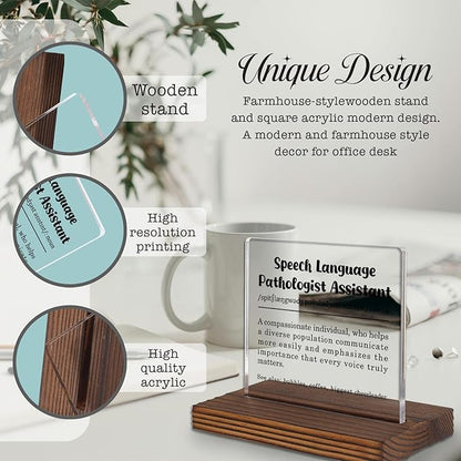 Speech Language Pathologist Assistant Gift Desk Sign, Appreciation Decor Plaque - Image 3