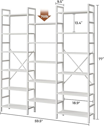 SUPERJARE Triple 6 Tier Bookshelf, Bookcase - Image 3