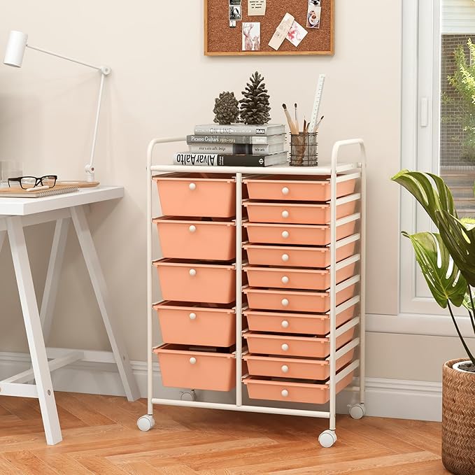 GOFLAME 15-Drawer Rolling Storage Cart, Craft Storage Cart - Image 2