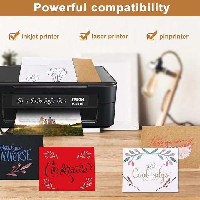 Silunkia Black Blank Greeting Cards and Envelopes 4 x 6 Heavyweight Flat - Image 3