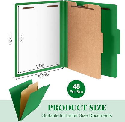 Skyygemm 48 Pcs Classification Folders Letter Size, 1 Divider Pressboard File - Image 2