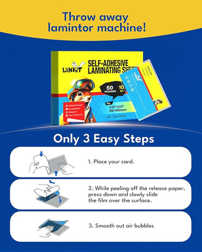 Uinkit 10Mil Self-Sealing Laminating Pouches Business Card Size, - Image 5