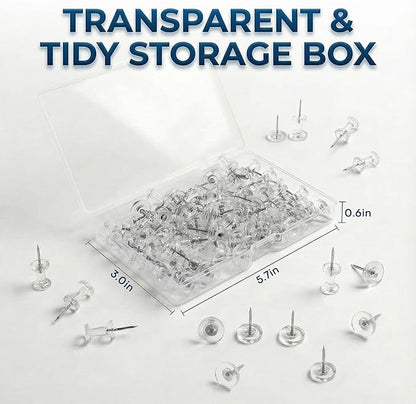 Push Pins 200Pcs Thumb Tacks: Clear Push Pin - Image 5