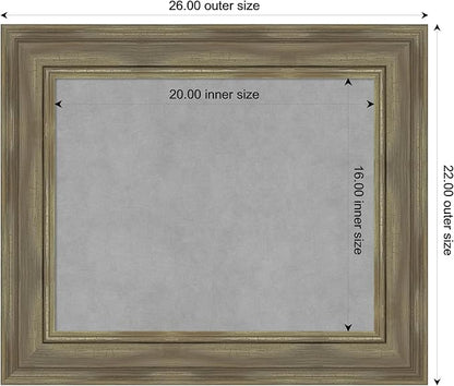 Amanti Art Grey Framed Magnetic Board 22x26 Small Vision Board - Image 3
