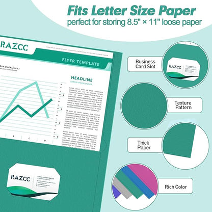 Two Pocket Folders, RAZCC 50 Pack 2 Pocket Folders Fit Letter Size Paper - Image 3