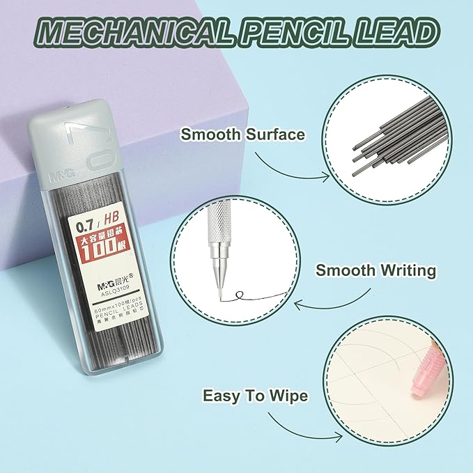 PATIKIL 300Pcs HB Mechanical Pencil Lead, 0.7mm Black Lead Refill Break - Image 3